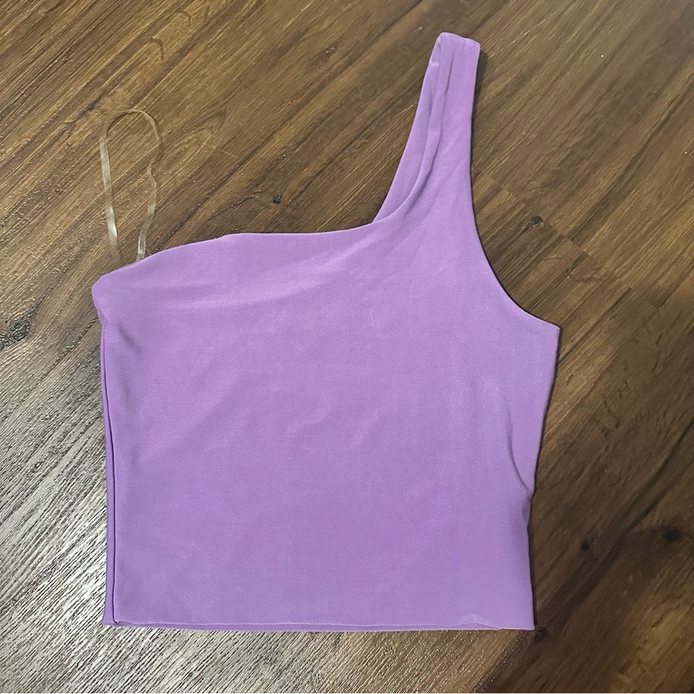 Better Be One-Shoulder Lavender Crop Top